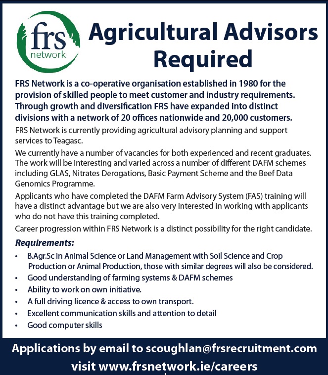 Agri advisor roles march 16