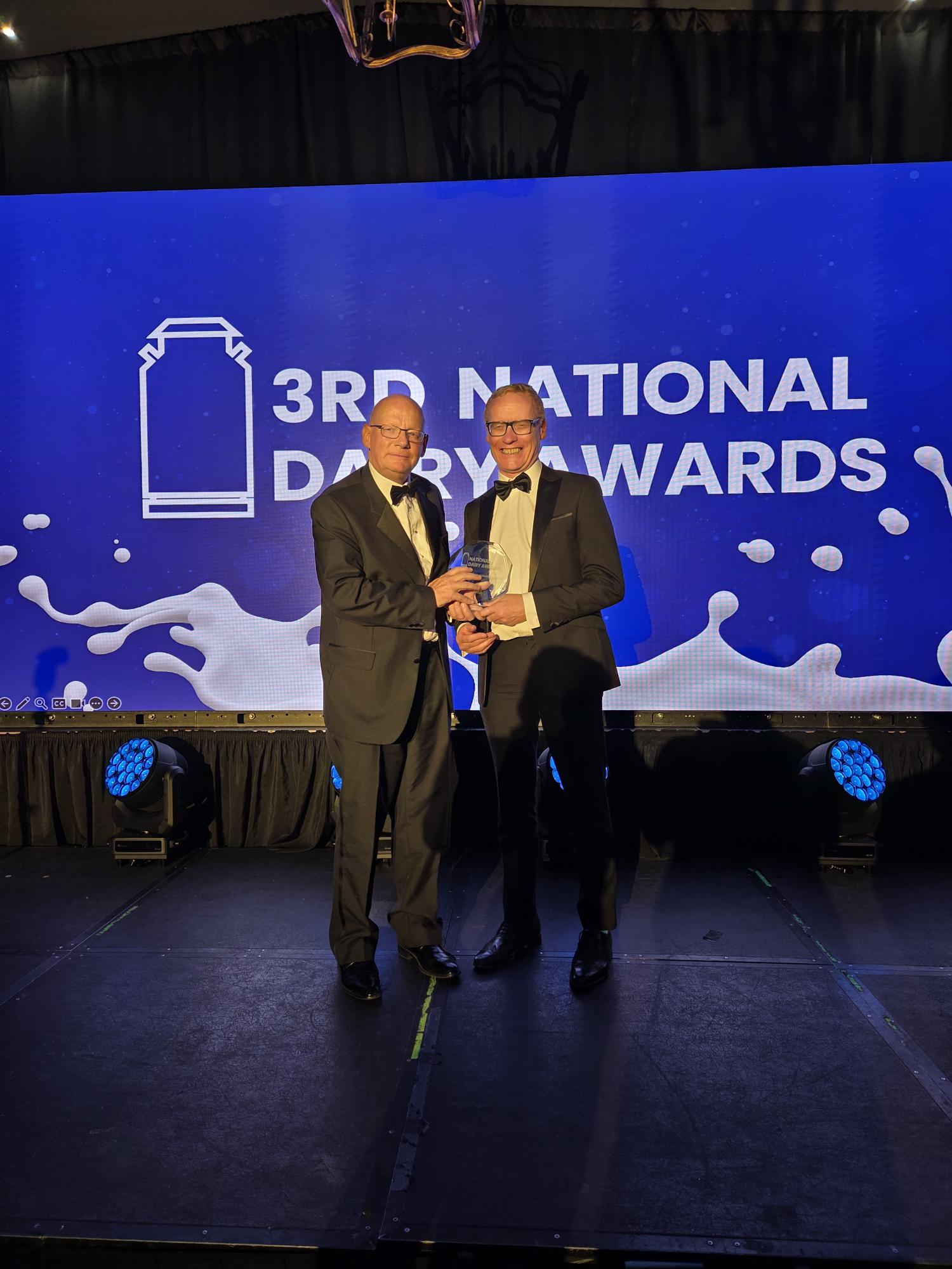 Colin Donnery, Group CEO of FRS Co-Op accepts award for Best Dairy Sustainability Driver at National Dairy Awards 2025