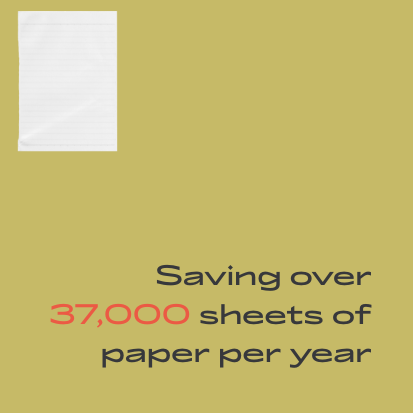 Saving over 37,000 sheets of paper per year